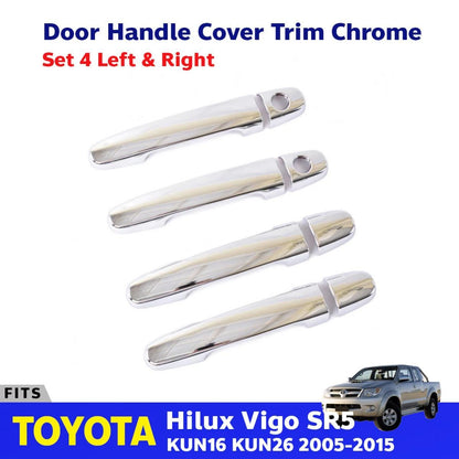 Outer Door Handle Cover Trim Chrome Fits Toyota Hilux Vigo SR5 Truck 2005-15 D05