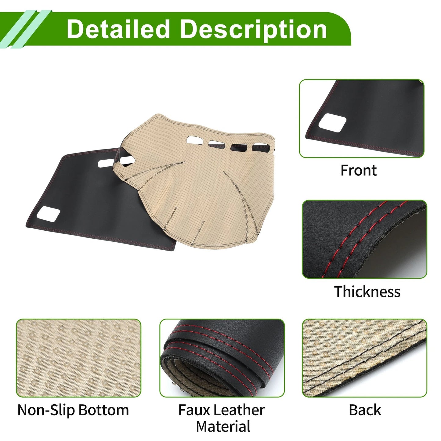 Dashboard Cover Mat for BMW X3 (2006-2010) - Black Red