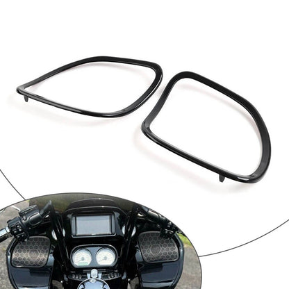 Glossy Black Front Speaker Trim Covers for Harley Road Glide FLTRX FLTRXS (15-23)