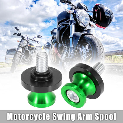 2 x 10mm M10x1.5 Green Swingarm Spools Sliders Stand for Kawasaki