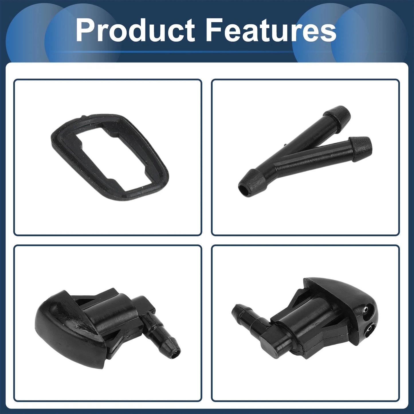 Windshield Washer Nozzle & Hose Connector for Jeep (2011-2018) 1 Set