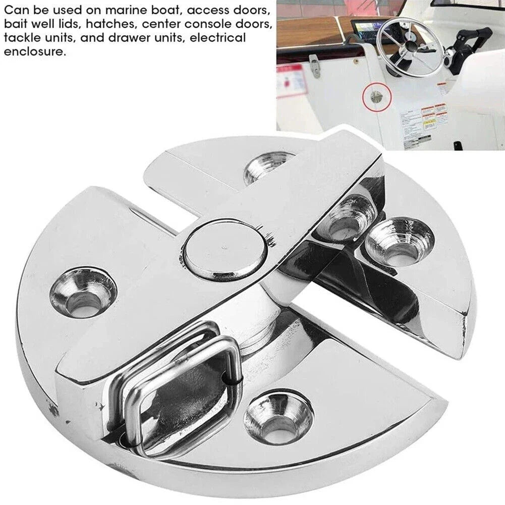 Boat Access Door Catch with Twisting Lock for All Boats, 316 Stainless Steel