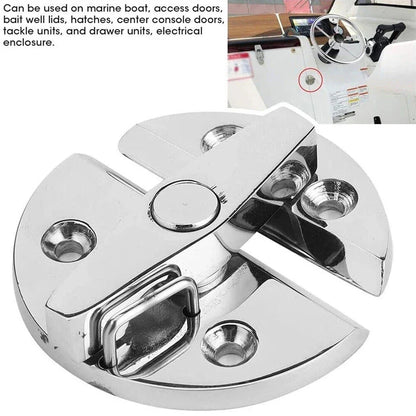 Boat Access Door Catch with Twisting Lock for All Boats, 316 Stainless Steel