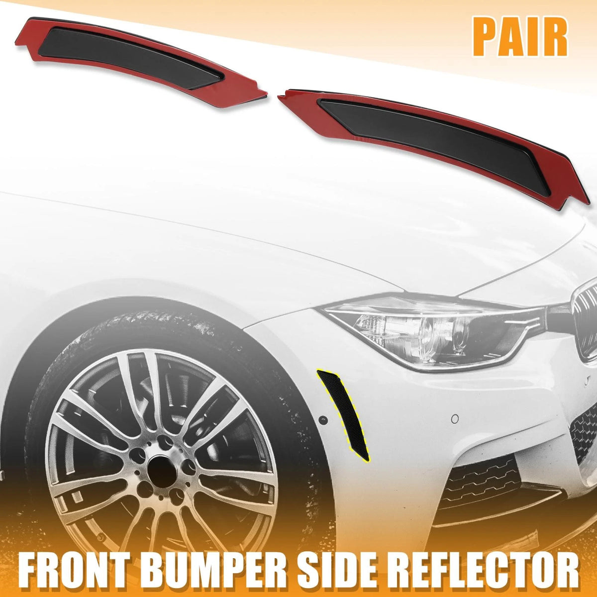 Bumper Reflector 2 x 63147205397 for BMW 3 Series E90 E91 LCI (2009-2011) Black