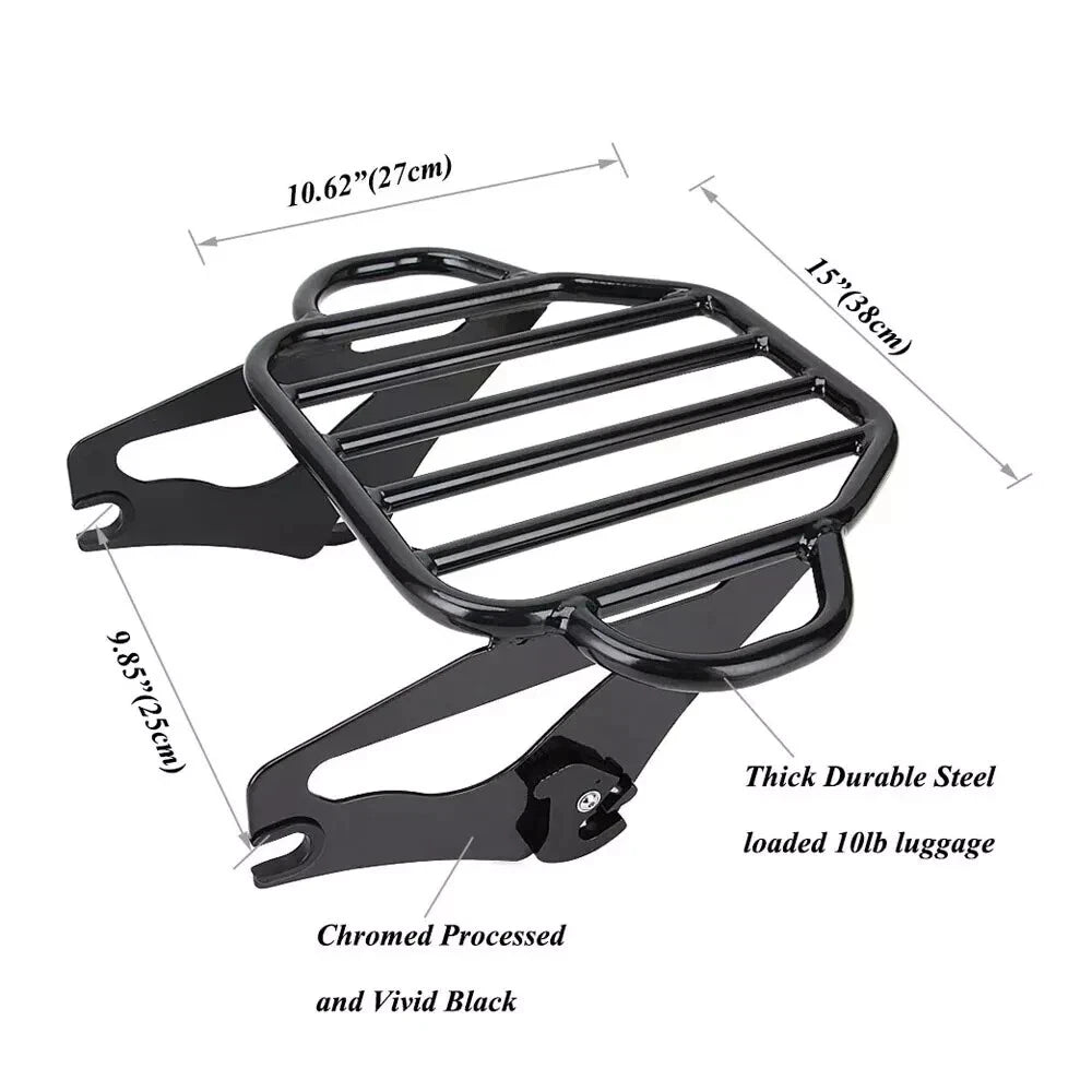 BLACK  Up Luggage Rack for Harley Touring Street Glide Road Glide (2009-2023)