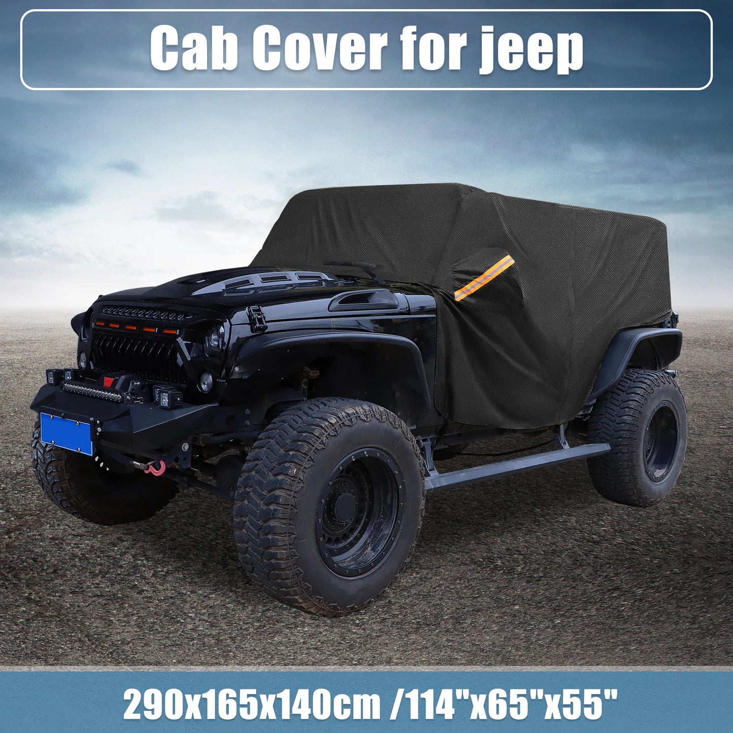 Cab Car Cover for Jeep Wrangler JK JL Hardtop 4 Door 2007-2021 with Zipper