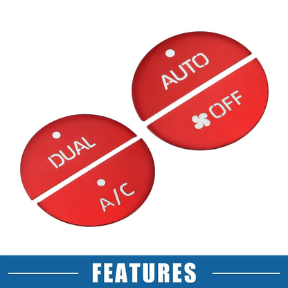 4 Pcs AC Switch Knob Cover Trim for Toyota RAV4 (2019-2022) Aluminum Alloy Red