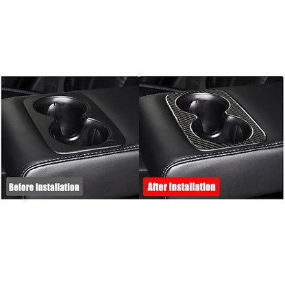 Carbon Look Rear Seat Cup Holder Panel Cover Trim for Jeep Grand Cherokee (2011-2020)