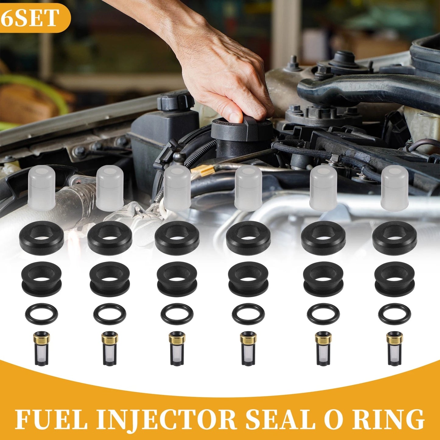 6 x Fuel Injector O Rings for Toyota 3VZE 3.0 V6 (1988-1995)