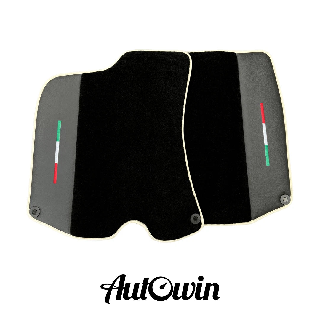 Black Floor Mats for Ferrari Portofino with Leather & Beige Trim