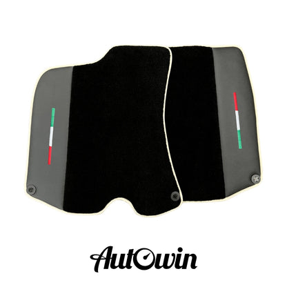 Black Floor Mats for Ferrari Portofino with Leather & Beige Trim