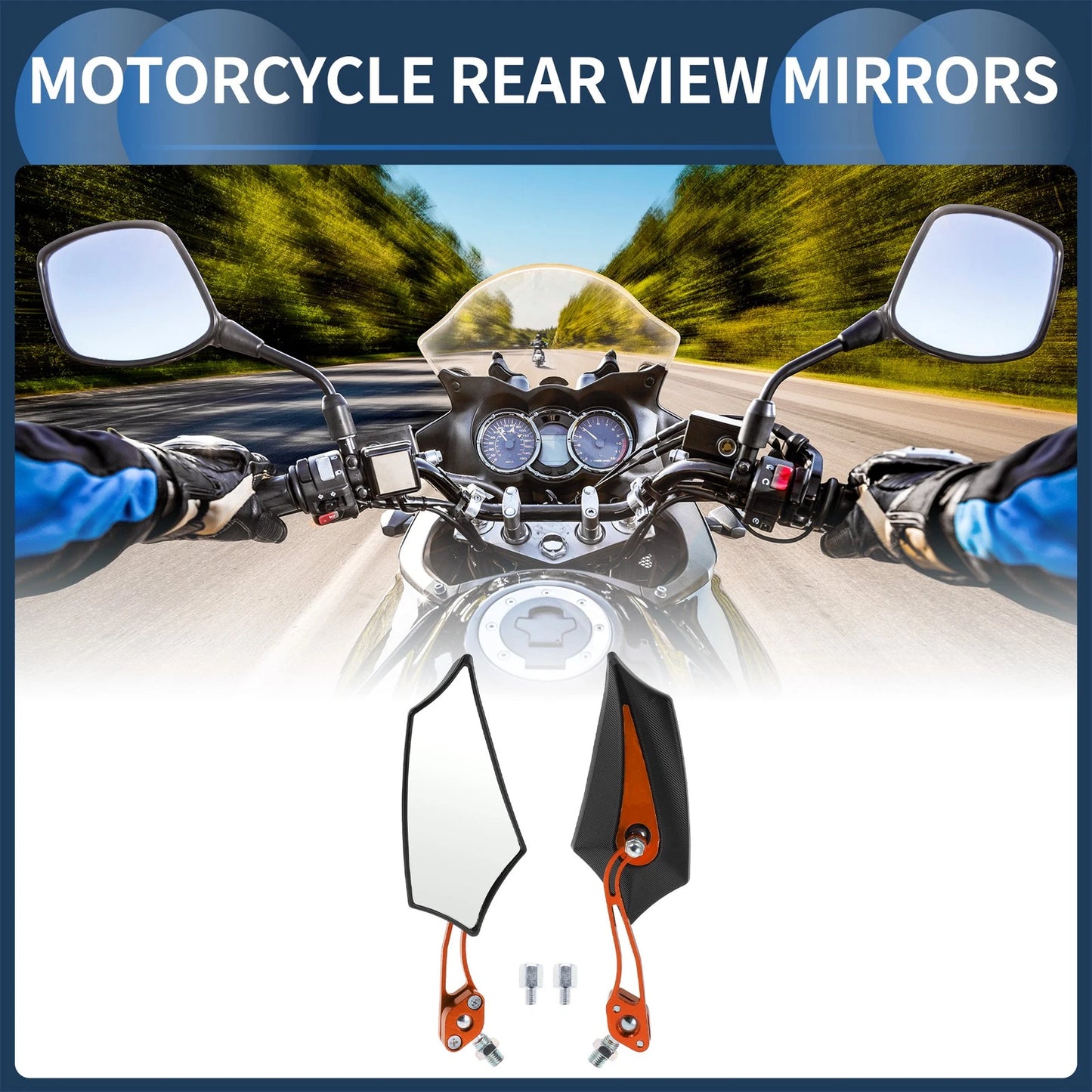 M8/M10 / Rear View Mirrors / for Motorcycle Black Orange Plastic