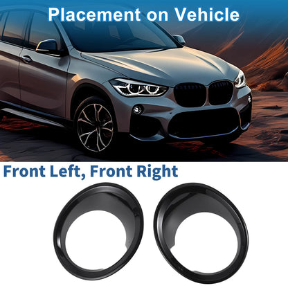 2 x Car Front Left & Right Headlight Trim Bezels for BMW X1 (2016-2022)