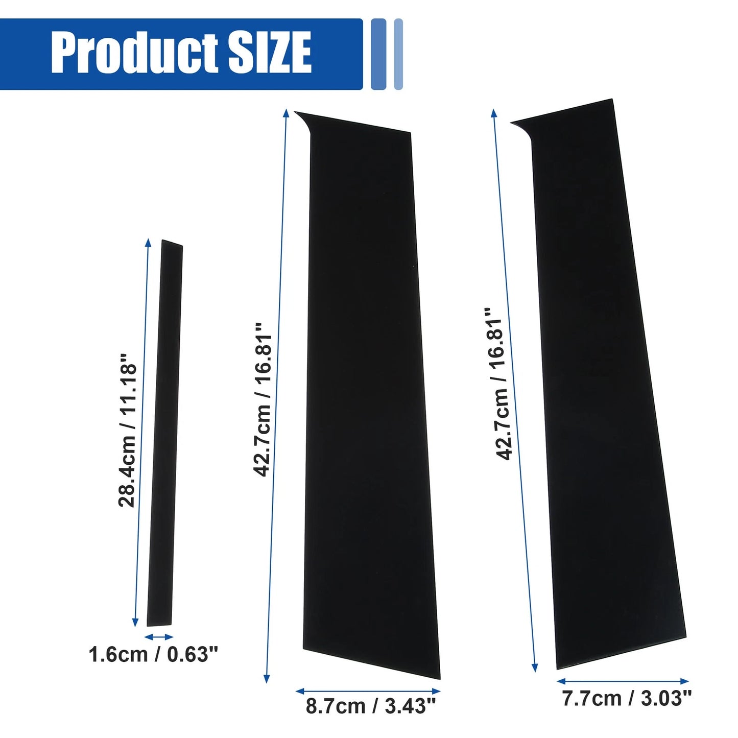 Glossy Black Car Door Window Pillar Post Covers for Mitsubishi Lancer (08-17)
