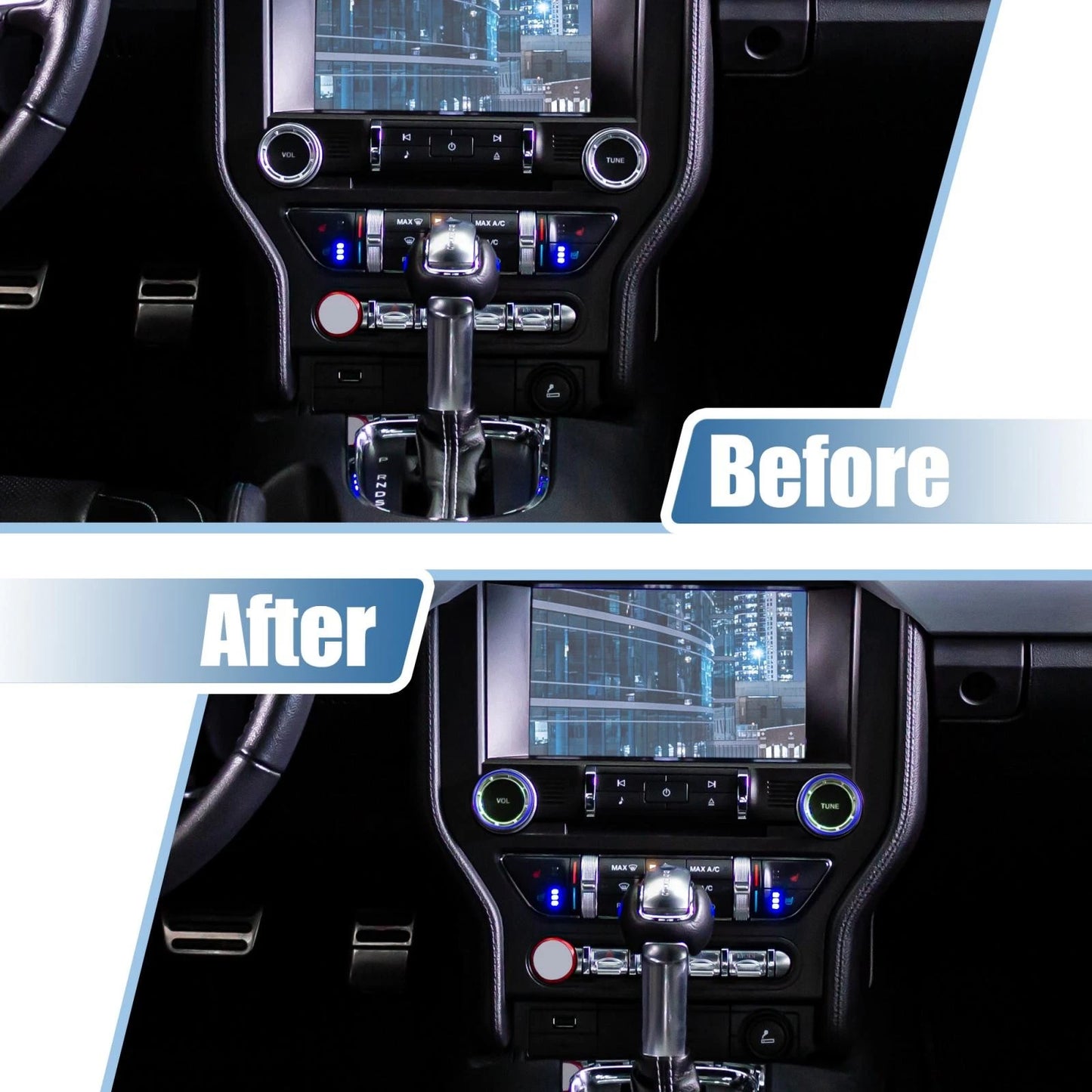 Headlight Control Button Trim Cover Set for Ford Mustang