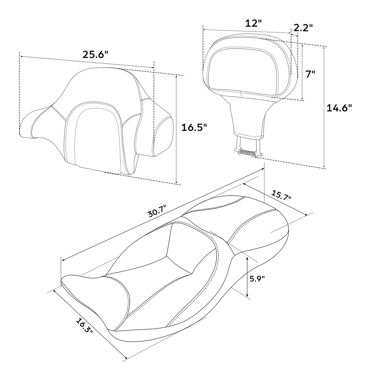 Driver Seat & Backrests for Harley Touring Street Glide (2014-2023)