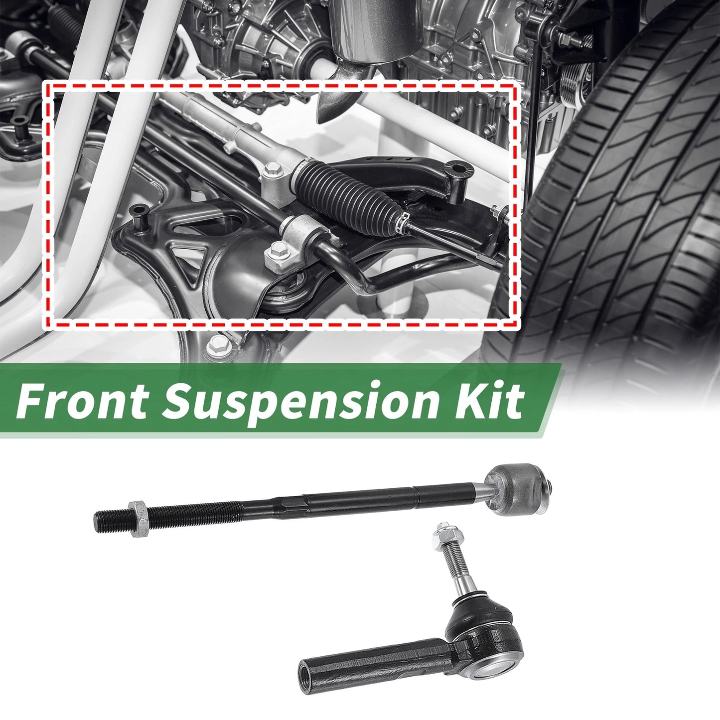 8pcs Front Suspension Kit Tie Rod End Sway Bar Link for Dodge Journey