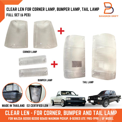 Clear Lens Corner Bumper Turn Signal Light Set for Mazda B-Series (85-98)