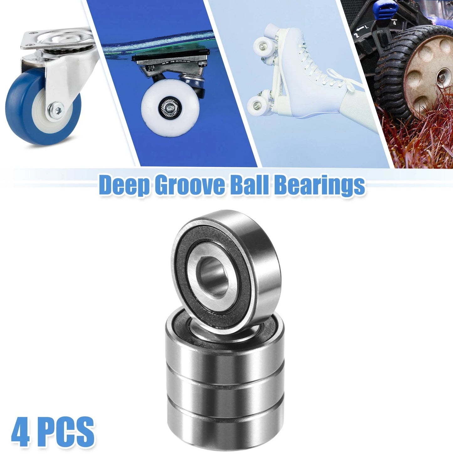 4 x Deep Groove Ball Bearings 11.11x34.93x11.11mm for Car