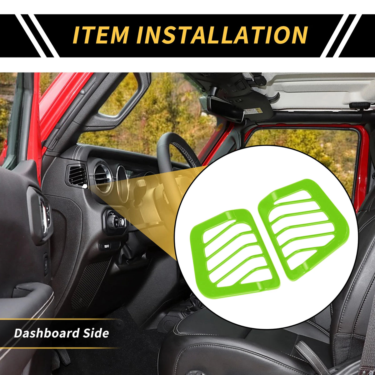 Dashboard Side Air Vent AC Outlet Cover for Jeep Wrangler JL JLU (2018-2024)