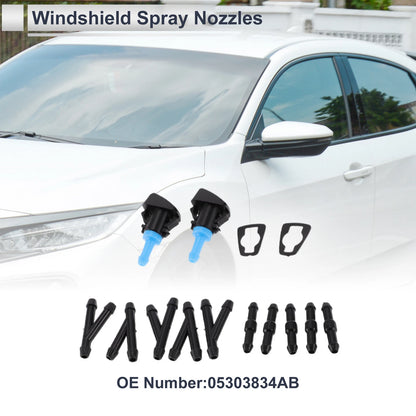 Windshield Washer Nozzle & 5 x Hose Connectors for Jeep (2011-2018)