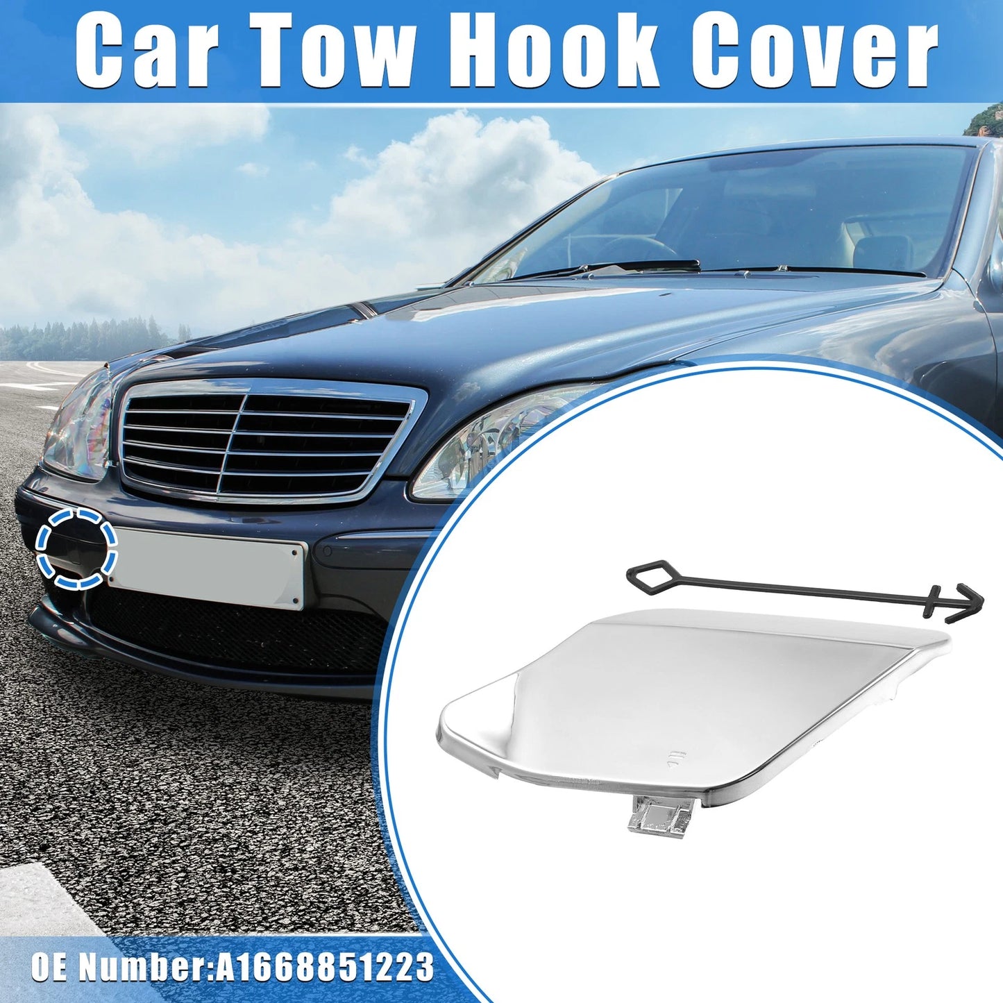 Front Bumper Tow Hook Eye Hole Cover for Mercedes-Benz S 430 (2000-2006)