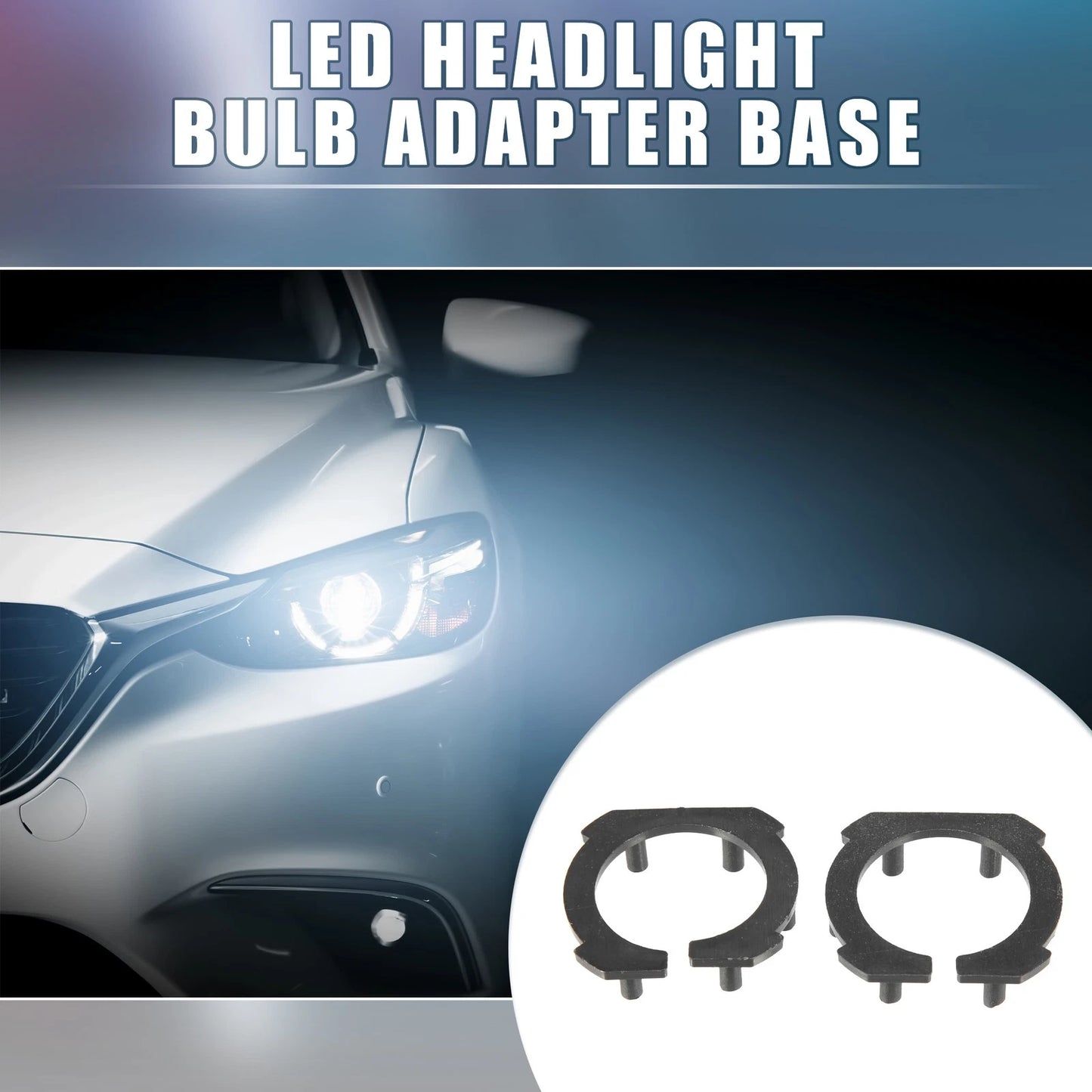 2 x H7 LED Headlight Adapter for Honda CBR, Suzuki GSXR, Yamaha