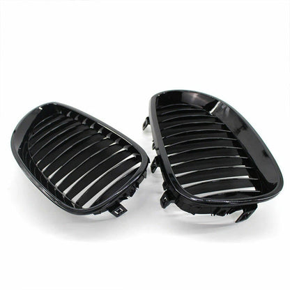 Gloss Black Front Kidney Grille for 2003-2010 BMW E60 525i 530i (2003-2010)
