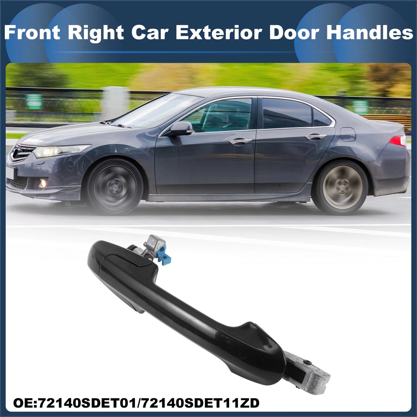 Front Right Exterior Door Handle for Honda Accord (2003-2007) Black