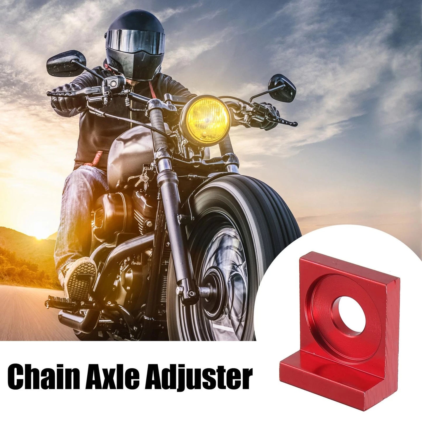 4pcs 12mm Dia Hole Chain Adjuster Block Tensioners Red Metal for Motorcycle