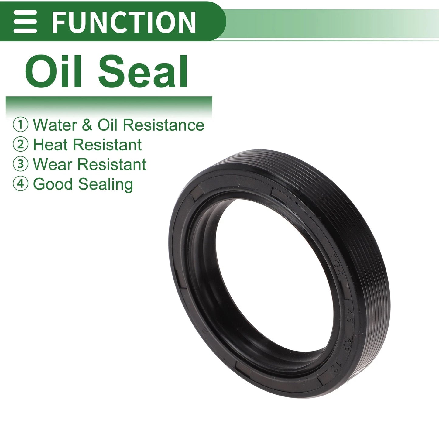 Oil Seal 45x62x12mm NBR Rubber High Pressure Black 5 Pcs