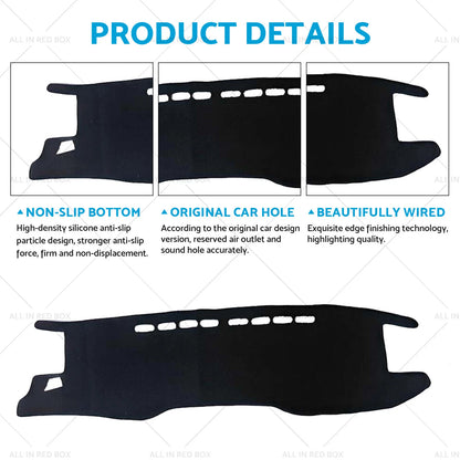 Non-Slip Dash Mat Cover for Toyota Hilux (2020-2024) Black