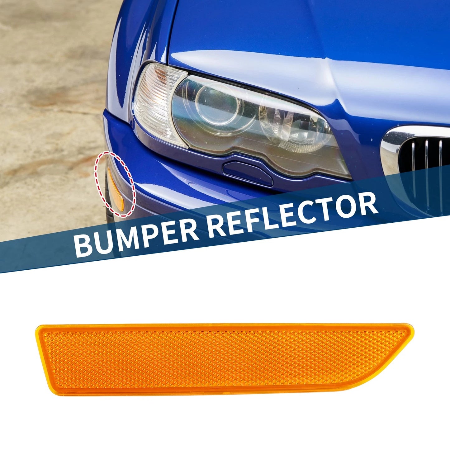 Bumper Reflector for BMW X3 (2007-2010) Yellow 1 Pcs Front Right