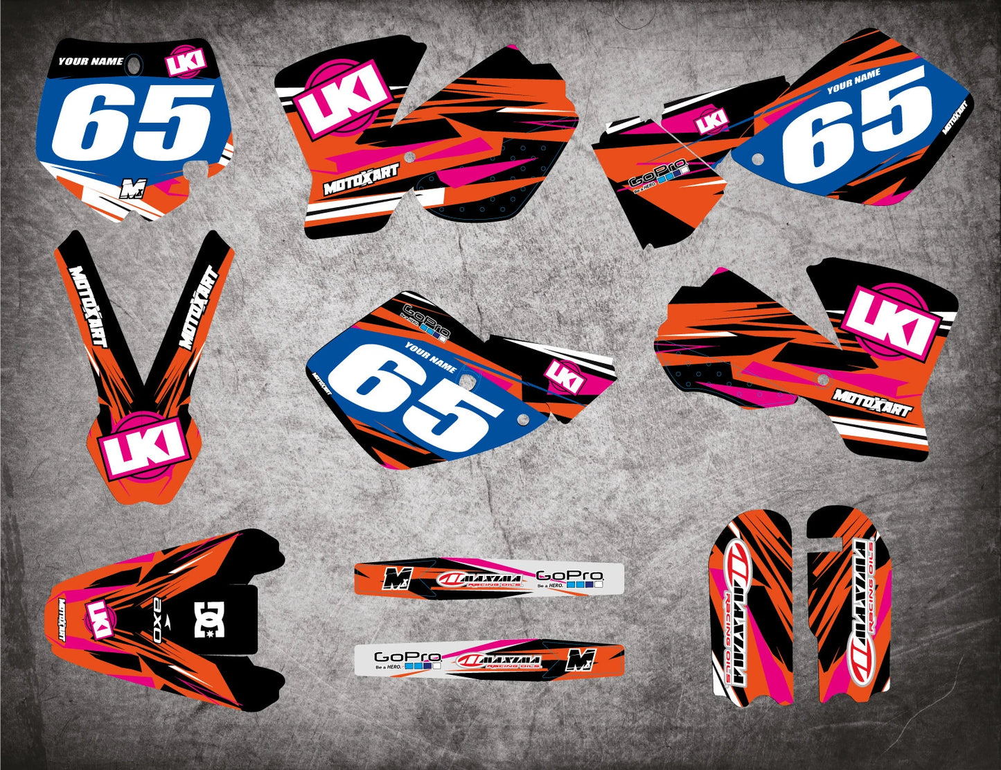 KTM 65 Full Graphics Kit Decals Stickers Custom (2002-2008)