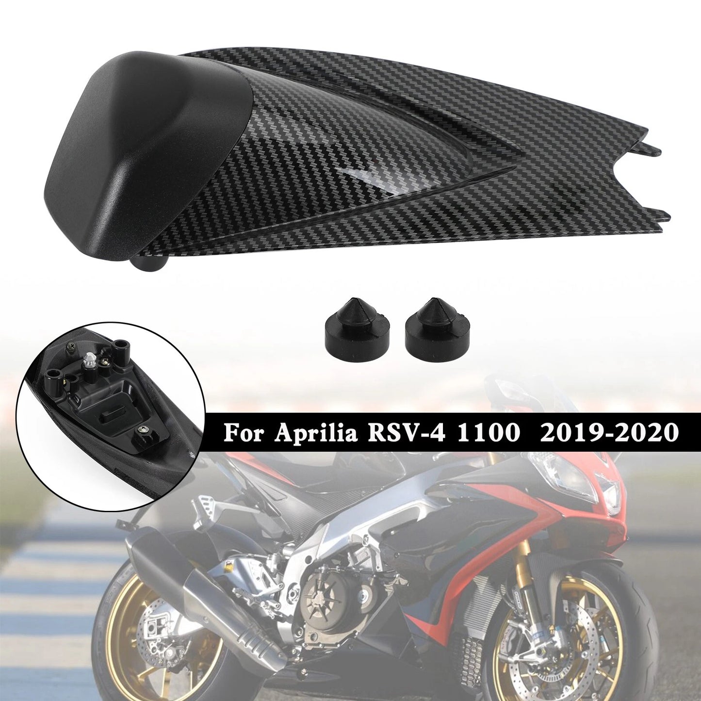 Rear Seat Cover Trim for Aprilia RS4 RSV4 1000 (2009-2022) Carbon Fiber