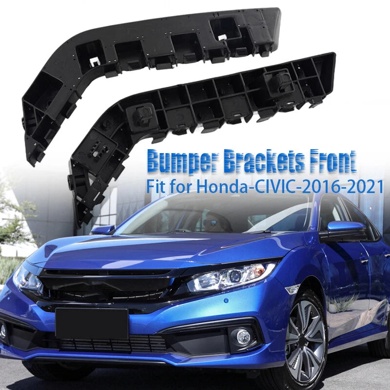 Front Bumper Bracket Set for 2016-2021 Honda Civic 2 x Driver & Passenger Side