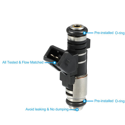 4 Pcs Fuel Injectors for PEUGEOT 206 Hatchback 1.1L (1998-2012)