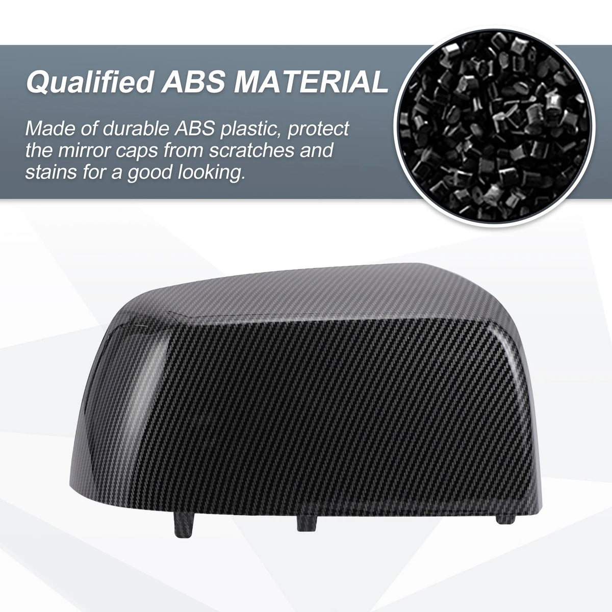 Rearview Mirror Cover Cap Set Black Carbon Fiber for Chevrolet Colorado