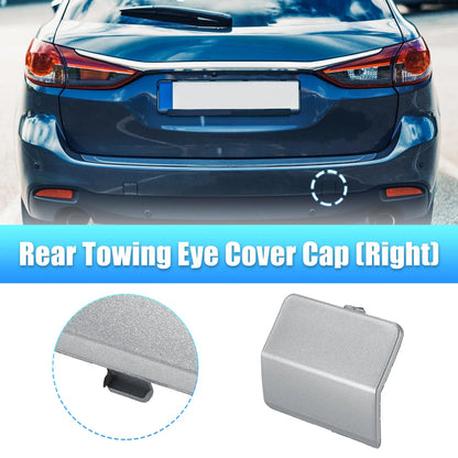 Silver Tone Rear Right Bumper Tow Hook Cover for Mazda 6 (2014-2016)