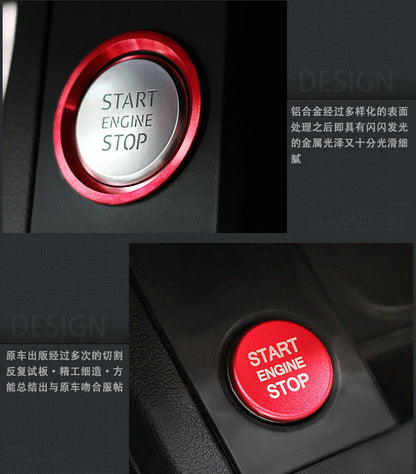 Red Car Interior Engine Start Push Button Cover Trim For Audi A4 A5 A6 Q5 Q7