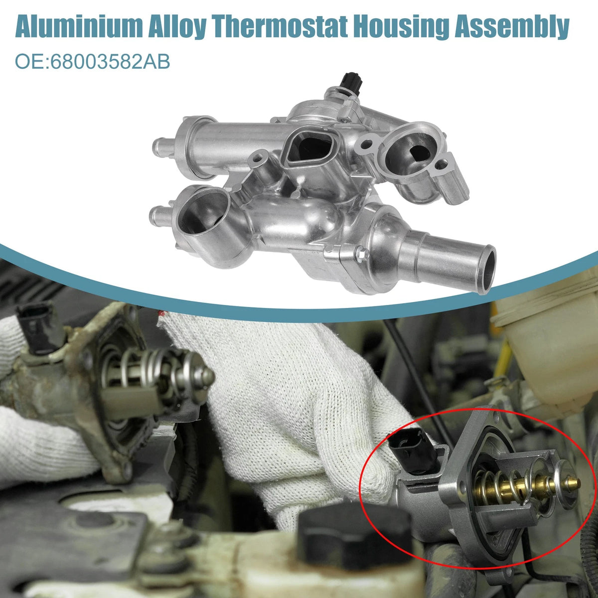 Aluminum Thermostat Housing Assembly for Chrysler Dodge Jeep (2005-2010)