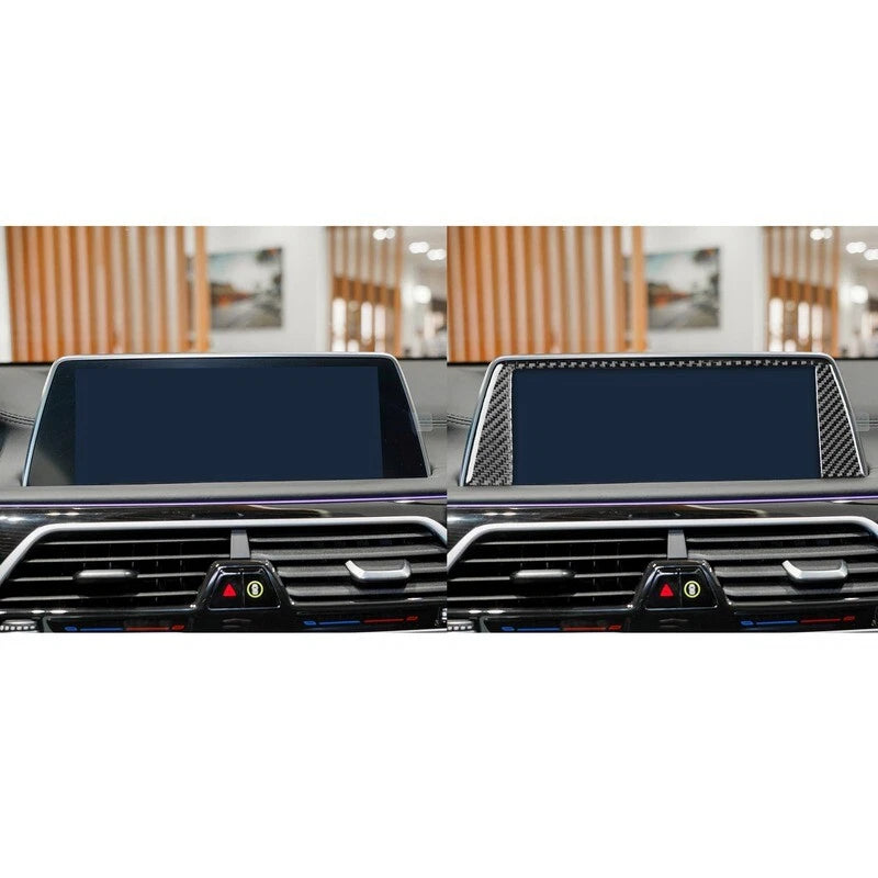 Soft Carbon Fiber Console Nav Display Frame Trim for BMW 7 Series G11 2016-2022