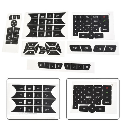 Decal Button Door Steering A/C Window Radio Sticker for Mercedes (2007–2014)