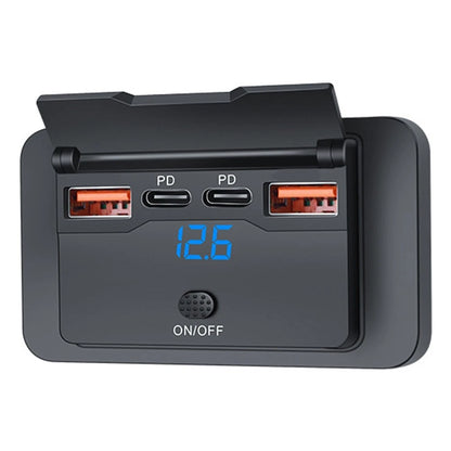 12V USB Outlet 4-Port Car Charger with Dual PD3.0 & QC3.0