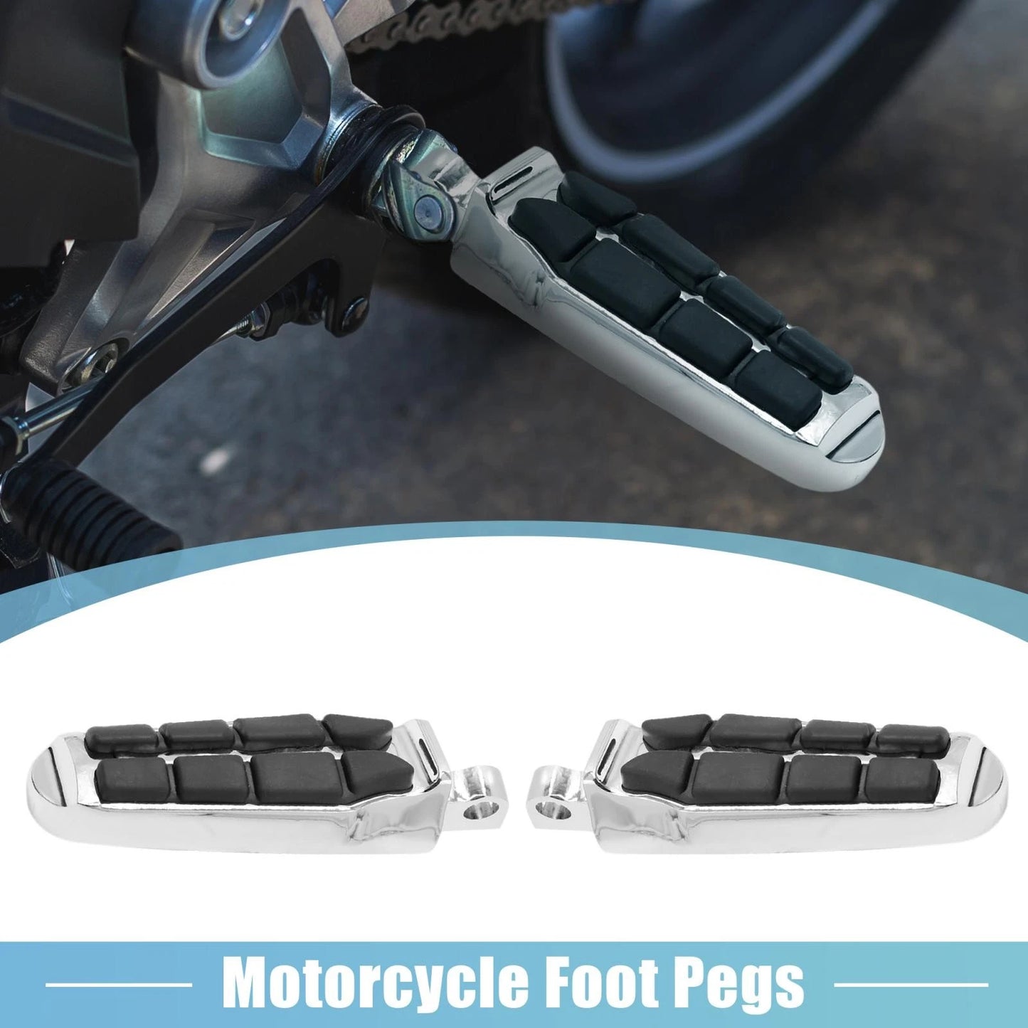 Pair 10mm Aluminum Aolly Rearsets Footrests Footpegs Black for Aolly Motorcycle