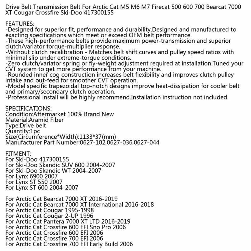 Timing Belt for Arctic Cat Ski-Doo (2000-2023)