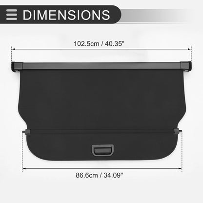 Retractable Cargo Cover for Honda CR-Z 2011-2016 Rear Trunk Gloss Black
