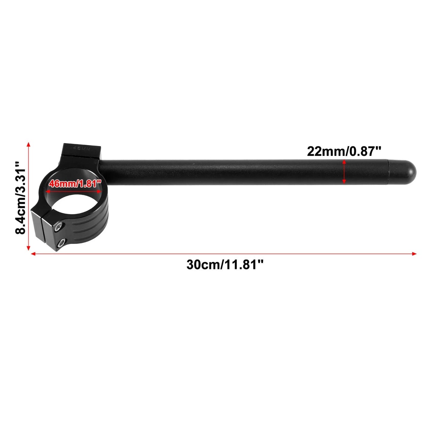 1 Pair 46mm Handlebar Clip Ons for Motorcycle Black