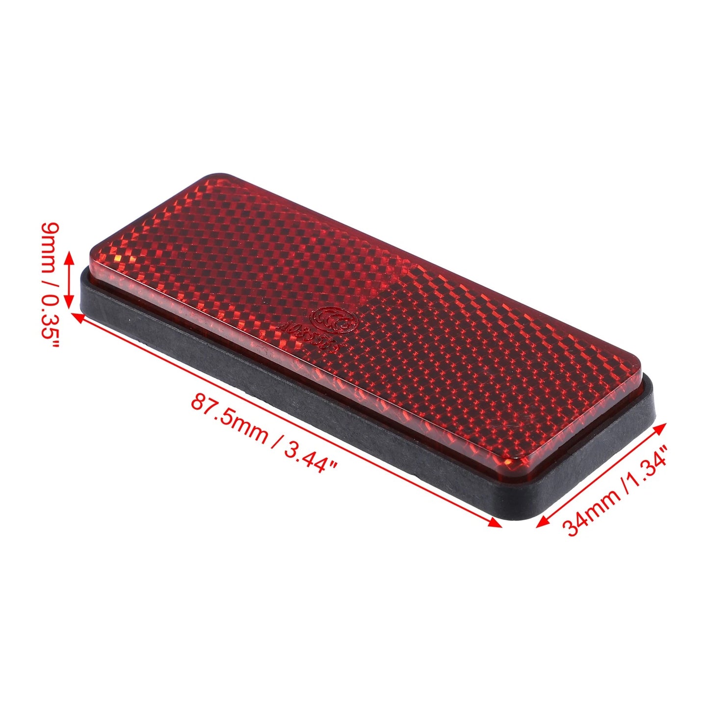 2 x 87.5mm Red Rectangular Reflective Warning Reflector for Motorcycle