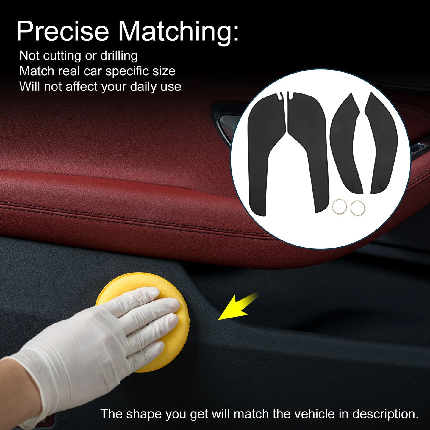 Car Door Anti Kick Pad Sticker Protector for Ford Focus (2019) - 1 Set Black